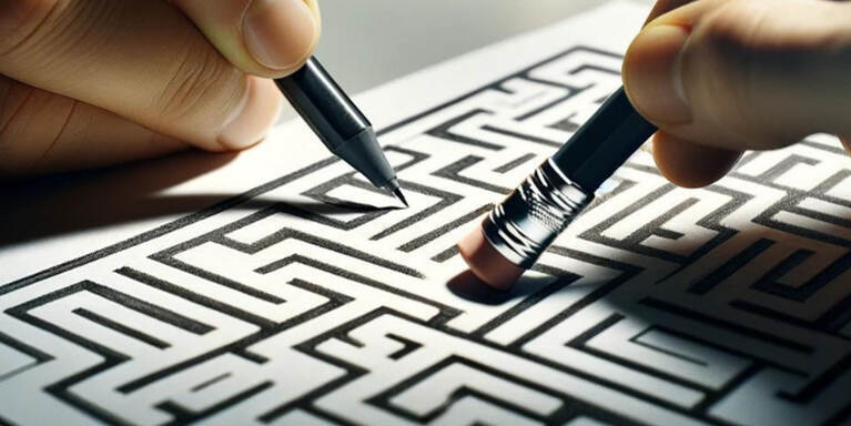Pencil in maze